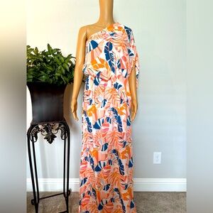 Women's Colorful Pink Lily Maxi Dress Size Small